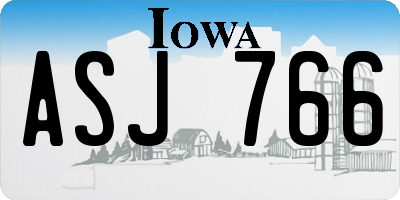 IA license plate ASJ766