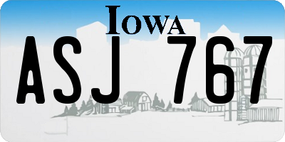 IA license plate ASJ767