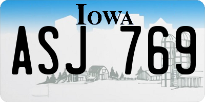 IA license plate ASJ769