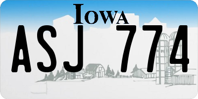 IA license plate ASJ774