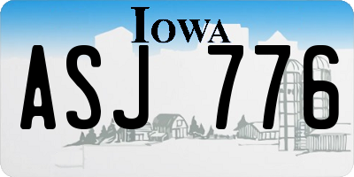 IA license plate ASJ776