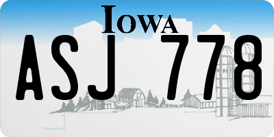 IA license plate ASJ778