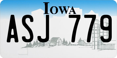 IA license plate ASJ779