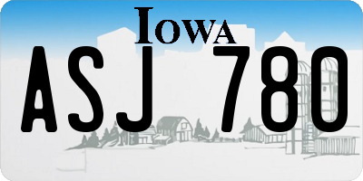 IA license plate ASJ780