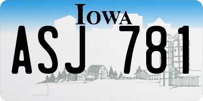 IA license plate ASJ781