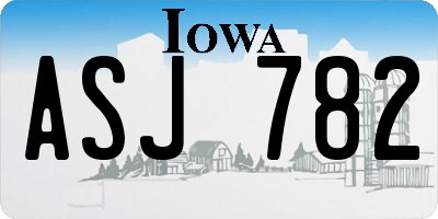 IA license plate ASJ782