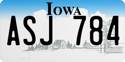 IA license plate ASJ784