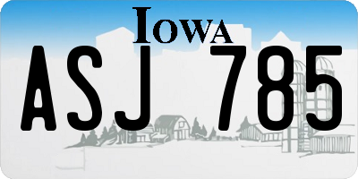 IA license plate ASJ785