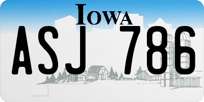 IA license plate ASJ786