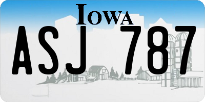 IA license plate ASJ787