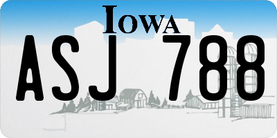 IA license plate ASJ788