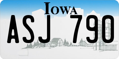 IA license plate ASJ790