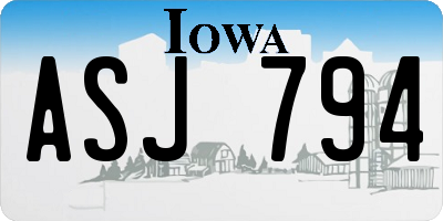 IA license plate ASJ794