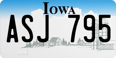 IA license plate ASJ795