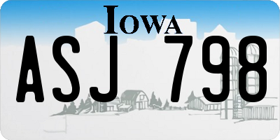 IA license plate ASJ798