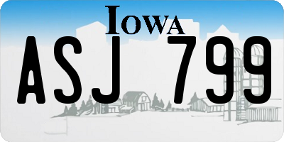 IA license plate ASJ799