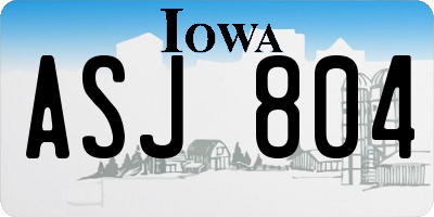 IA license plate ASJ804