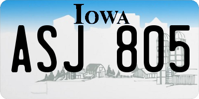 IA license plate ASJ805