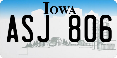 IA license plate ASJ806