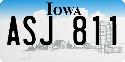 IA license plate ASJ811