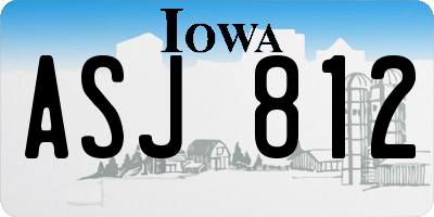 IA license plate ASJ812