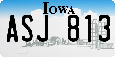 IA license plate ASJ813