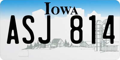 IA license plate ASJ814