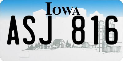 IA license plate ASJ816