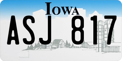 IA license plate ASJ817