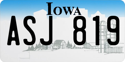 IA license plate ASJ819