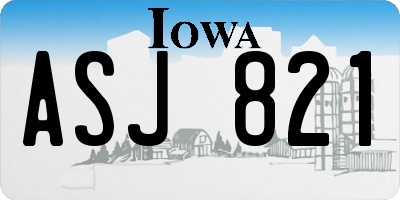 IA license plate ASJ821