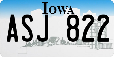 IA license plate ASJ822