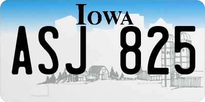 IA license plate ASJ825