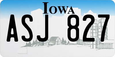 IA license plate ASJ827