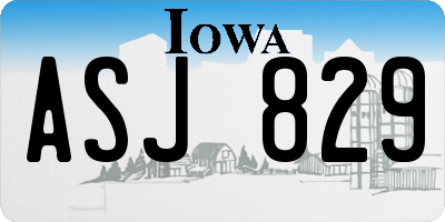 IA license plate ASJ829