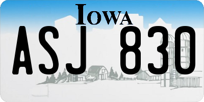 IA license plate ASJ830