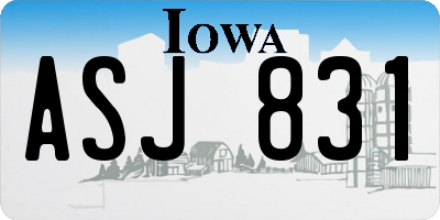 IA license plate ASJ831