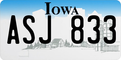 IA license plate ASJ833