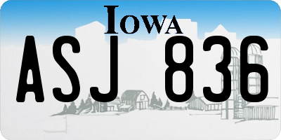 IA license plate ASJ836