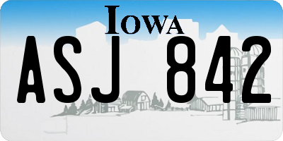 IA license plate ASJ842