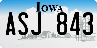 IA license plate ASJ843