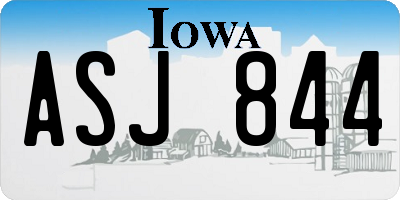 IA license plate ASJ844