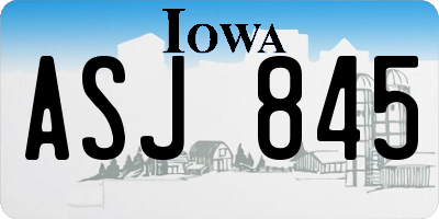 IA license plate ASJ845