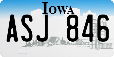 IA license plate ASJ846