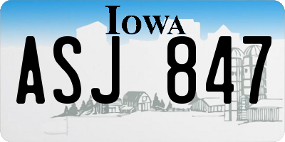 IA license plate ASJ847