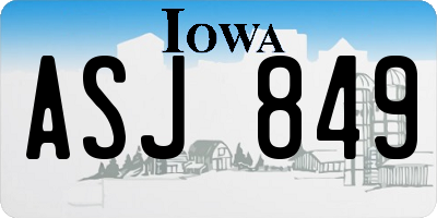 IA license plate ASJ849