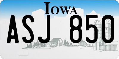 IA license plate ASJ850