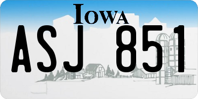 IA license plate ASJ851