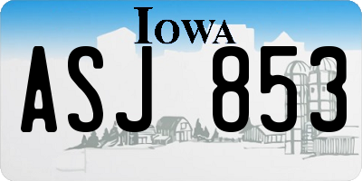 IA license plate ASJ853