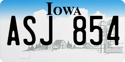 IA license plate ASJ854